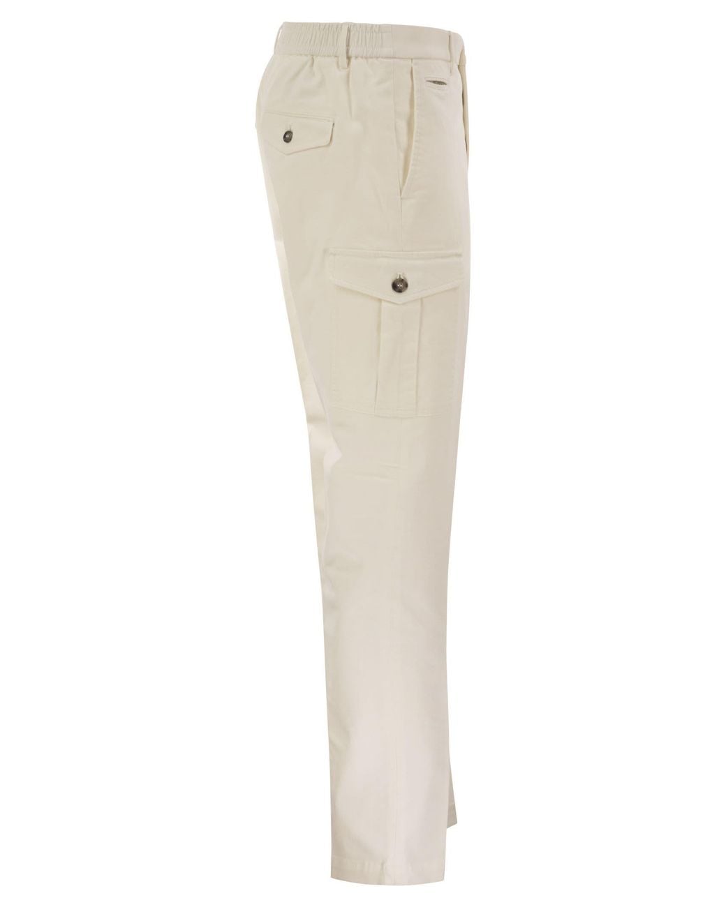Peserico Natural Stretch Cotton Cargo Trousers for men