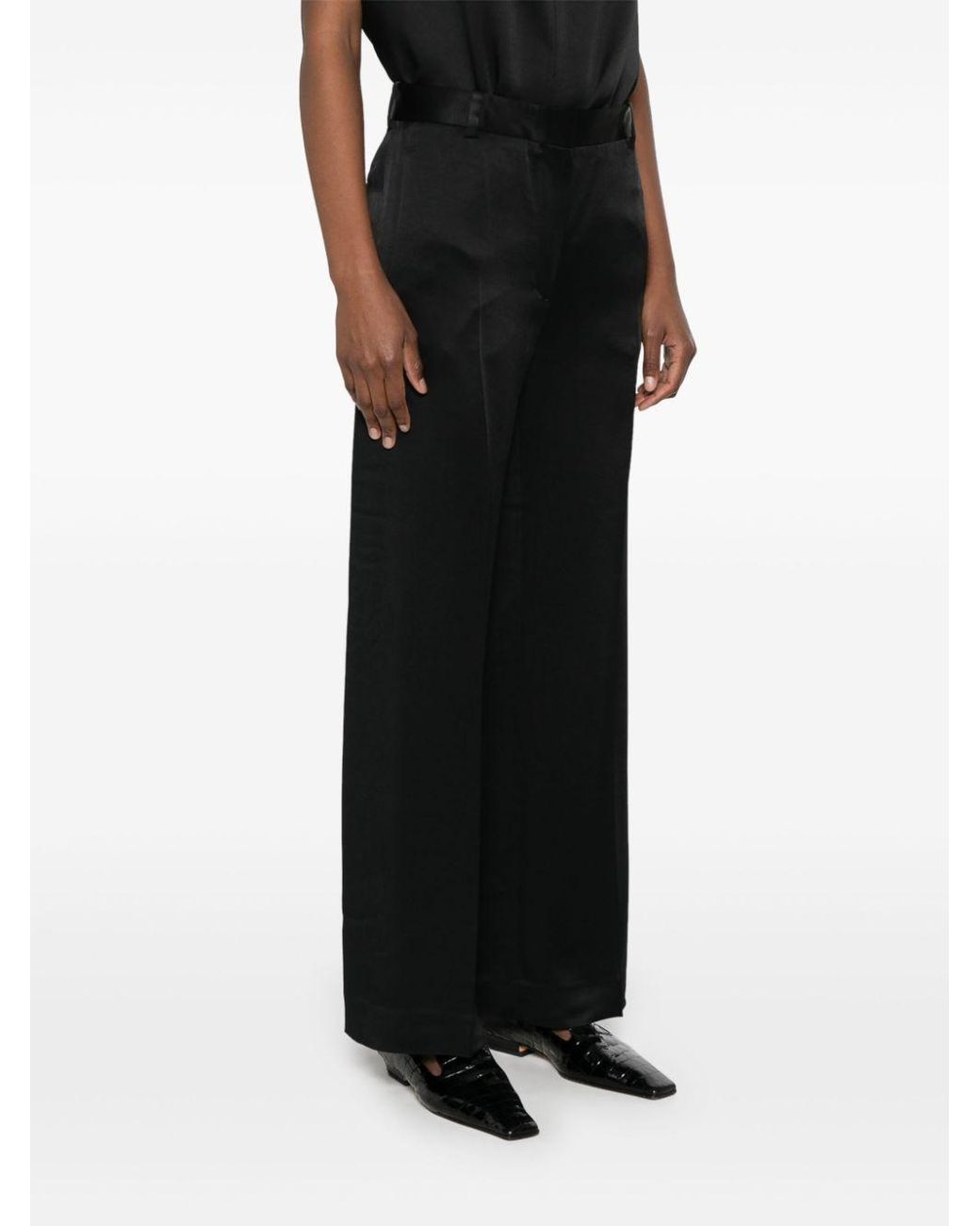 Totême Black Wide-Leg Trousers