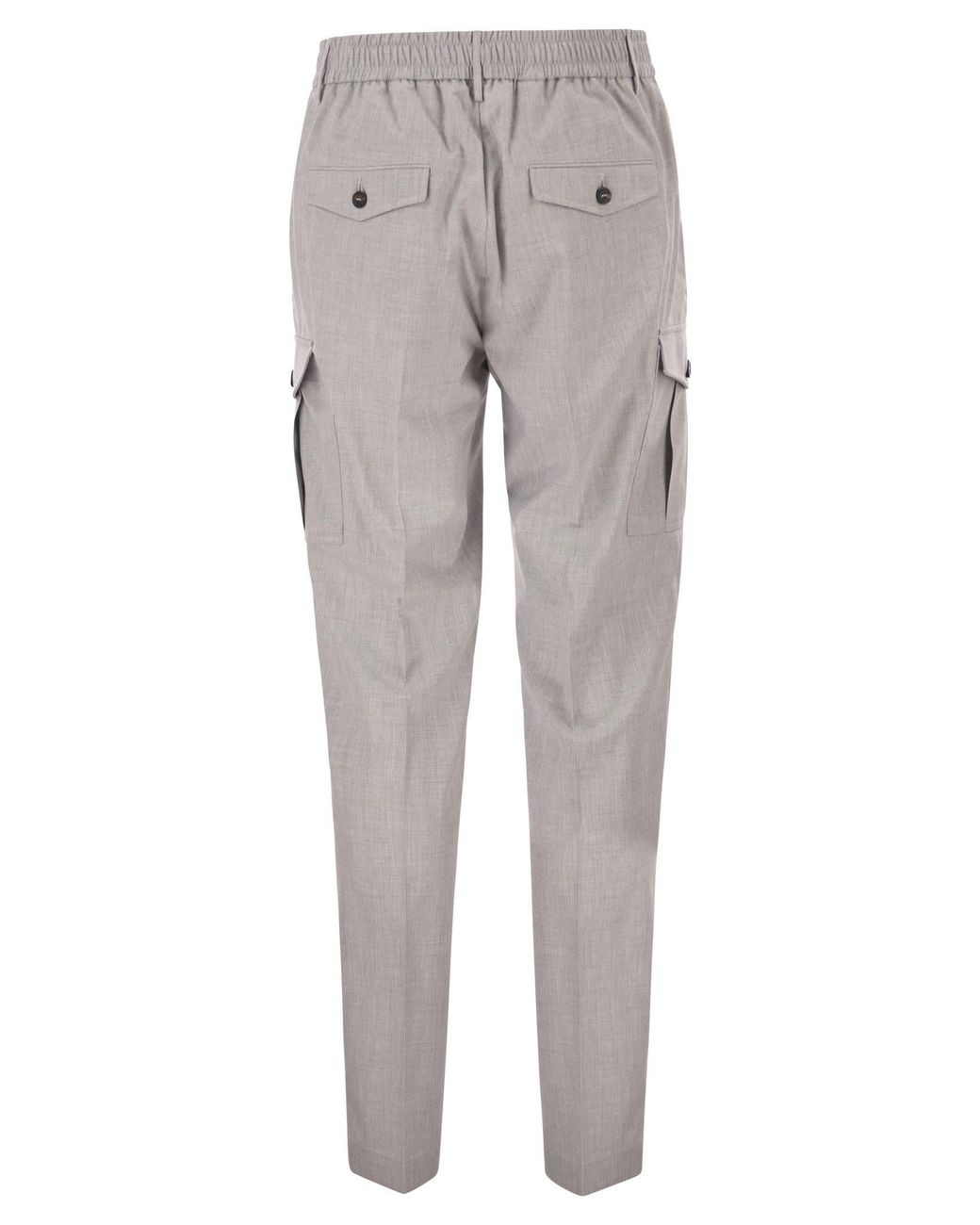 Peserico Gray Tailored Cargo Trousers for men