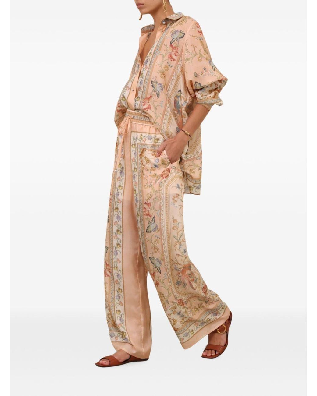 Zimmermann Natural Roselight Silk Shirt