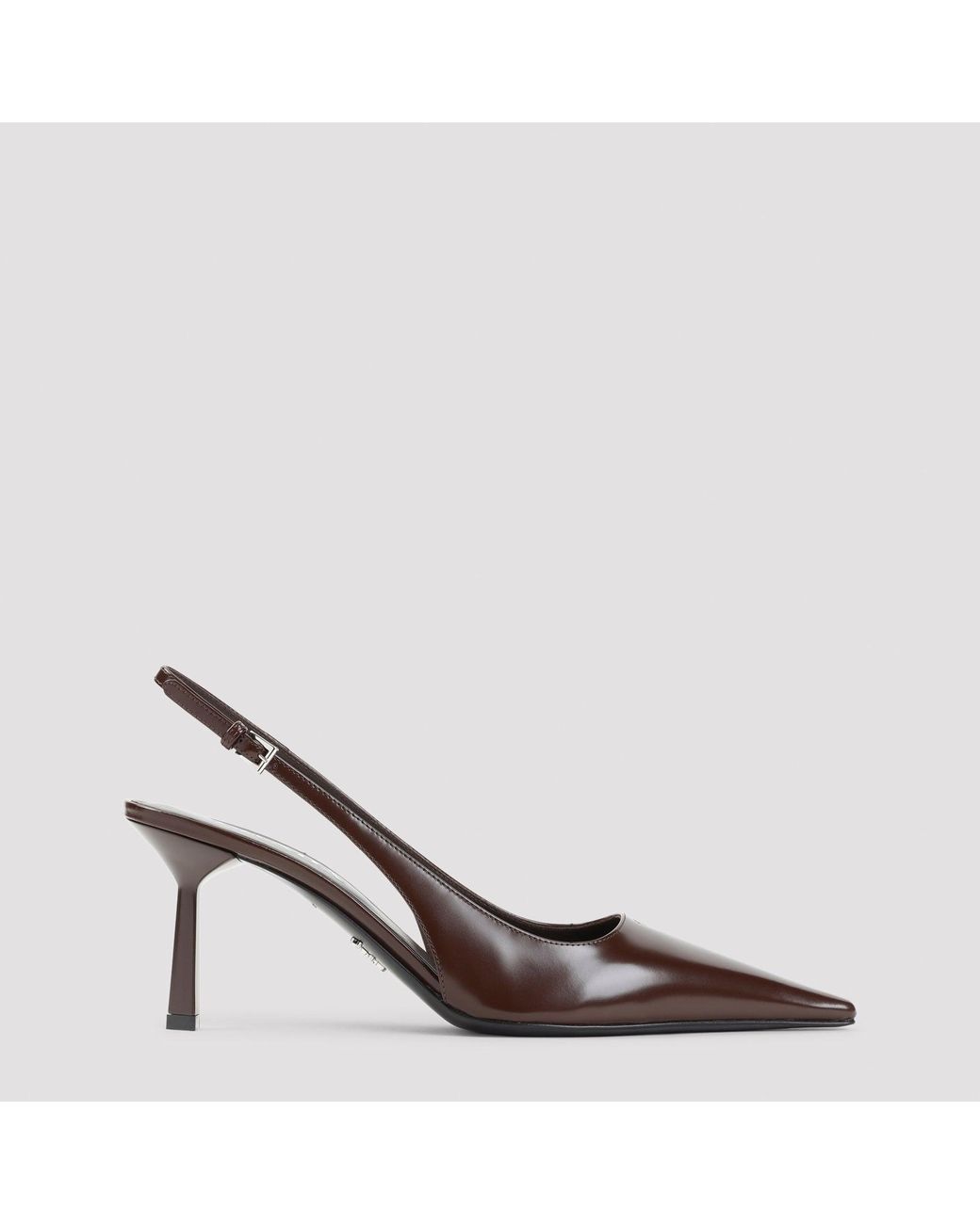 Prada Brown Calf Leather Pumps With 7.5Cm Heel