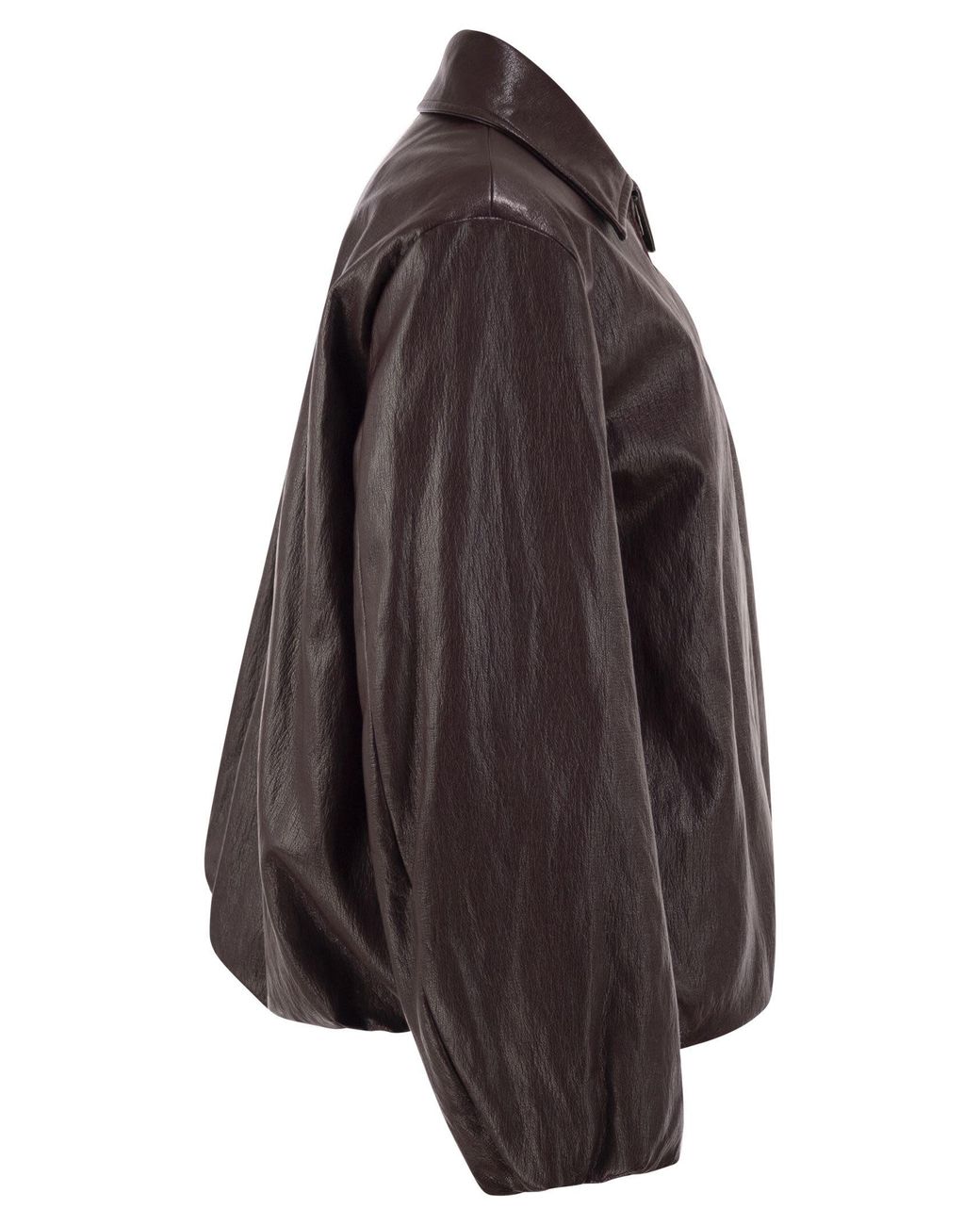 Herno Black Faux Leather-Effect Padded Bomber Jacket
