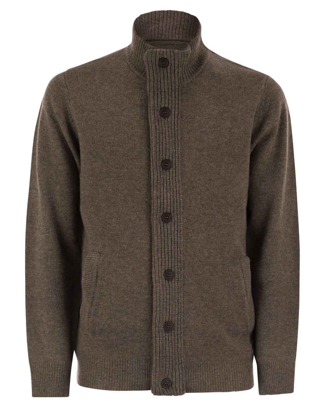 Barbour Brown Zip-Up Jumper Patch for men