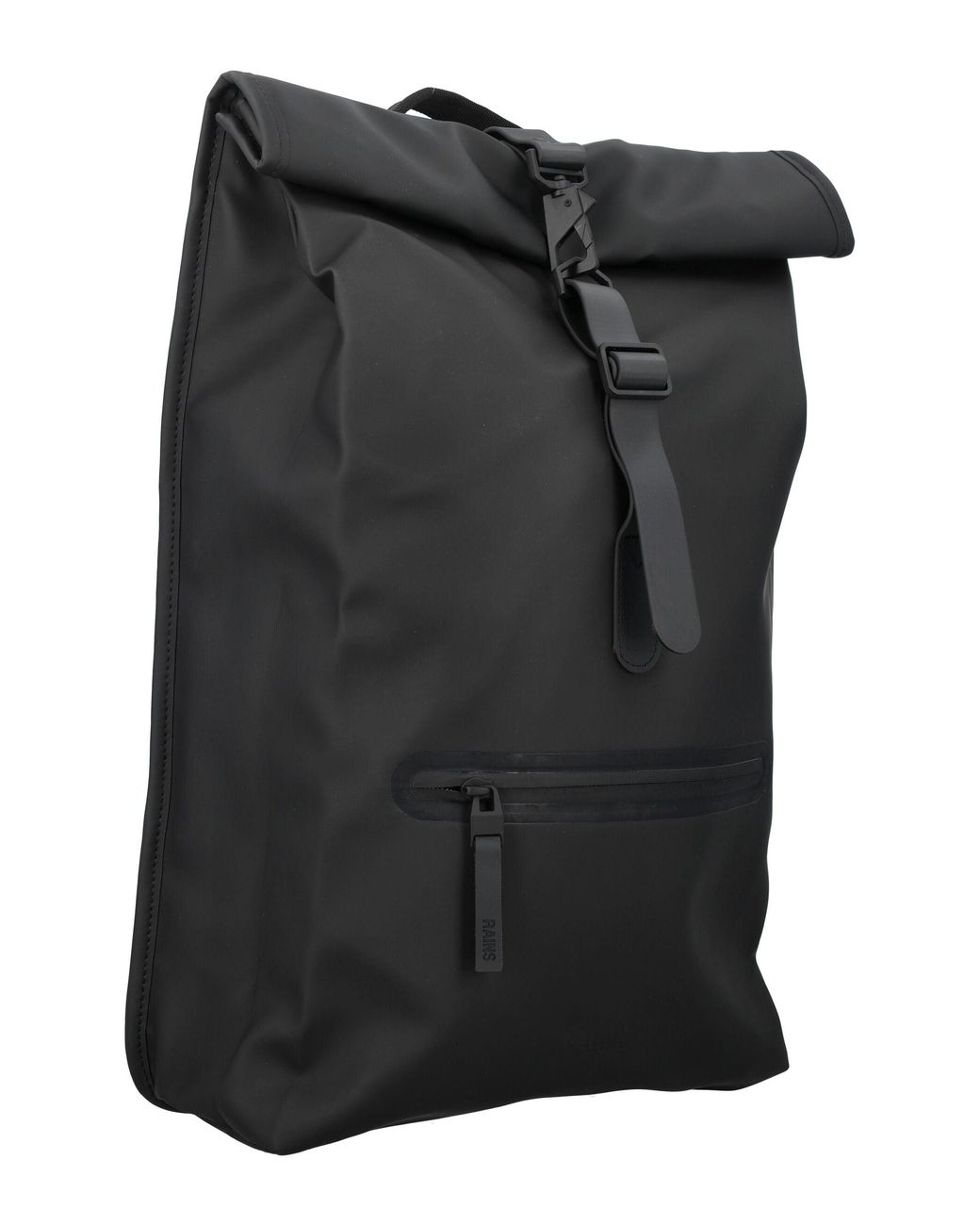 Rains Black Rolltop Backpack