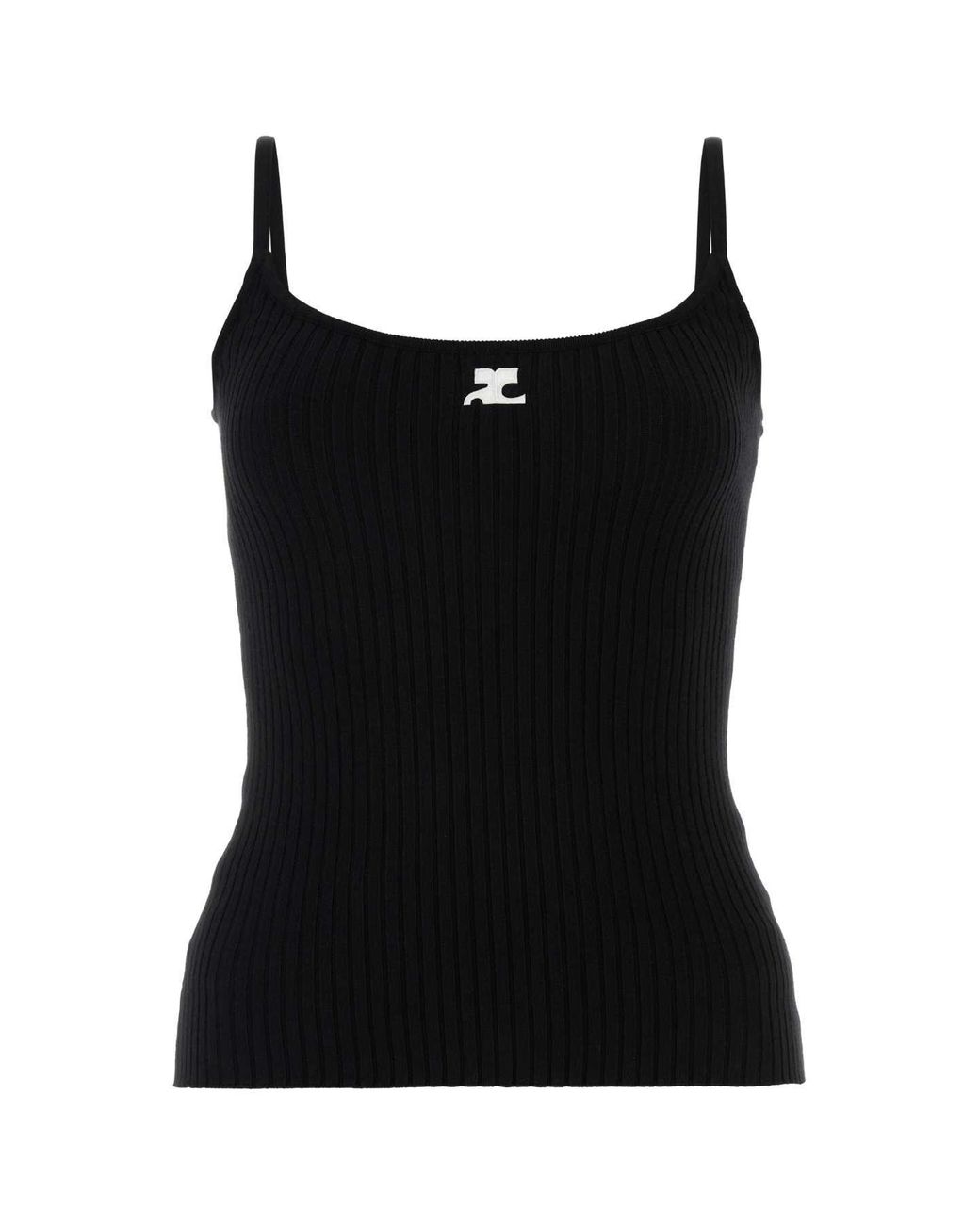 Courreges Black Reedition Knit Tank Top