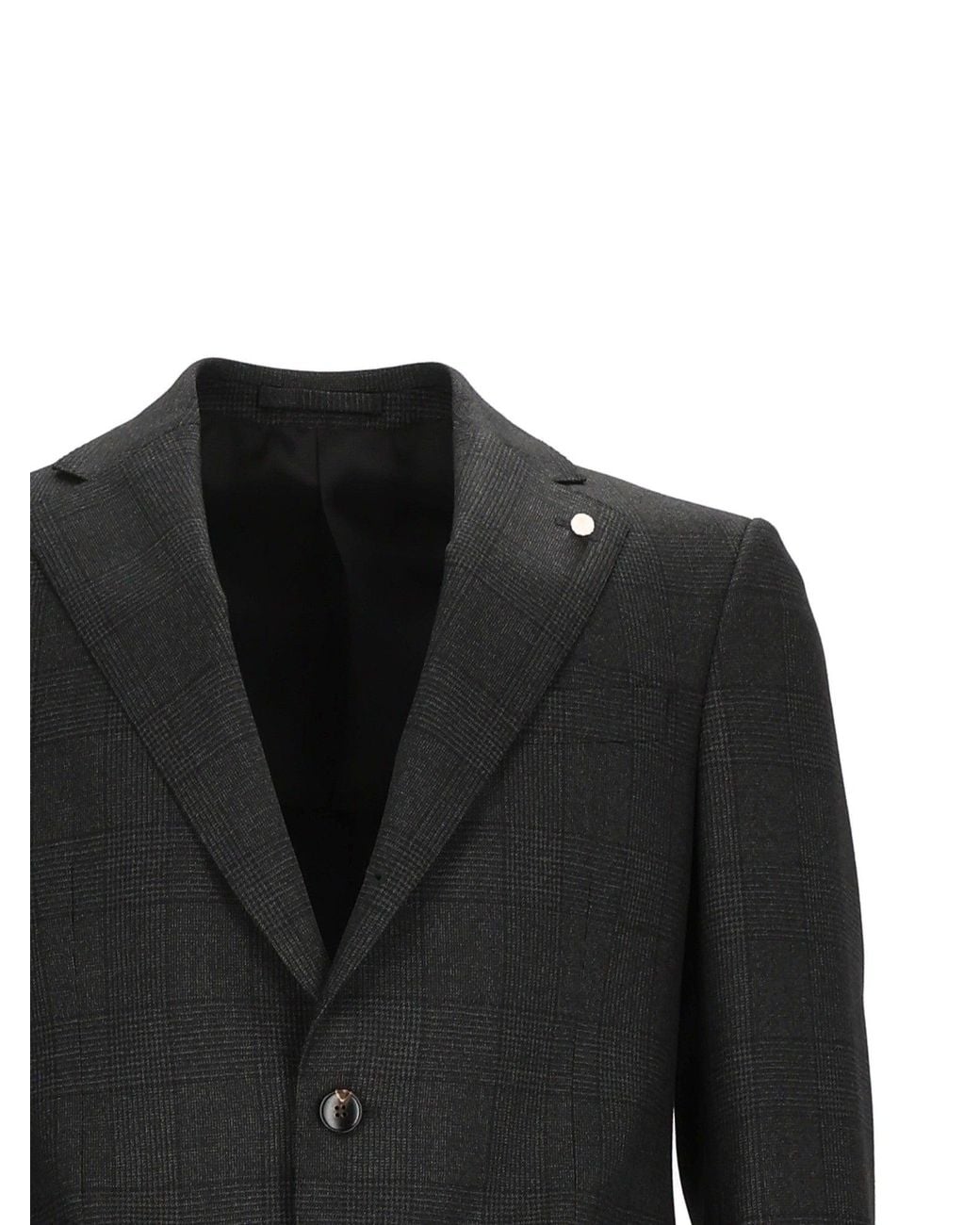 LUIGI BIANCHI SARTORIA Black Drop 7 Checkered Suit for men