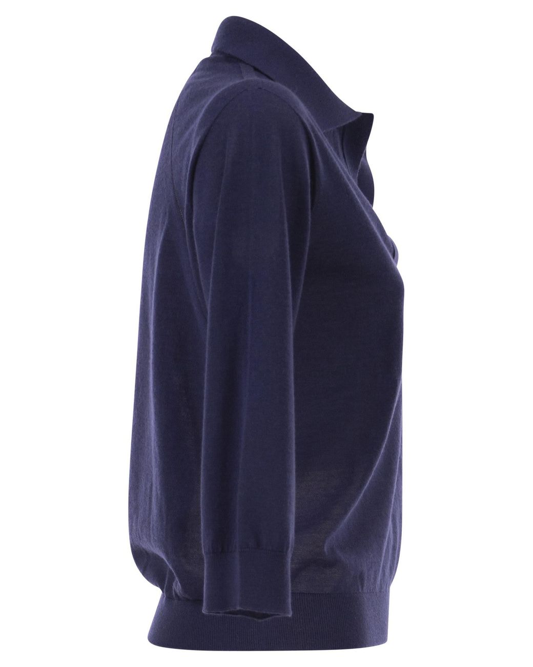 Vanisé Blue Cashmere And Silk Knitted Polo