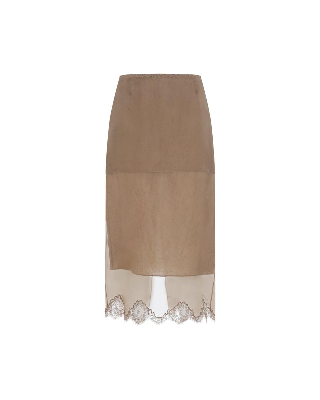 Carven Brown Lingerie Skirt