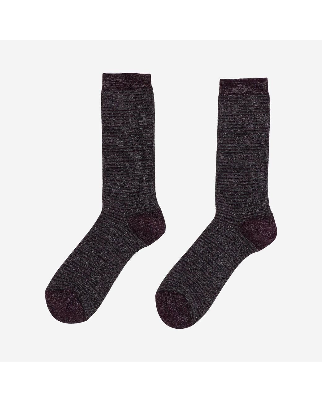 ANT45 Blue Ribbed Cotton Blend Socks With Metallic Thread