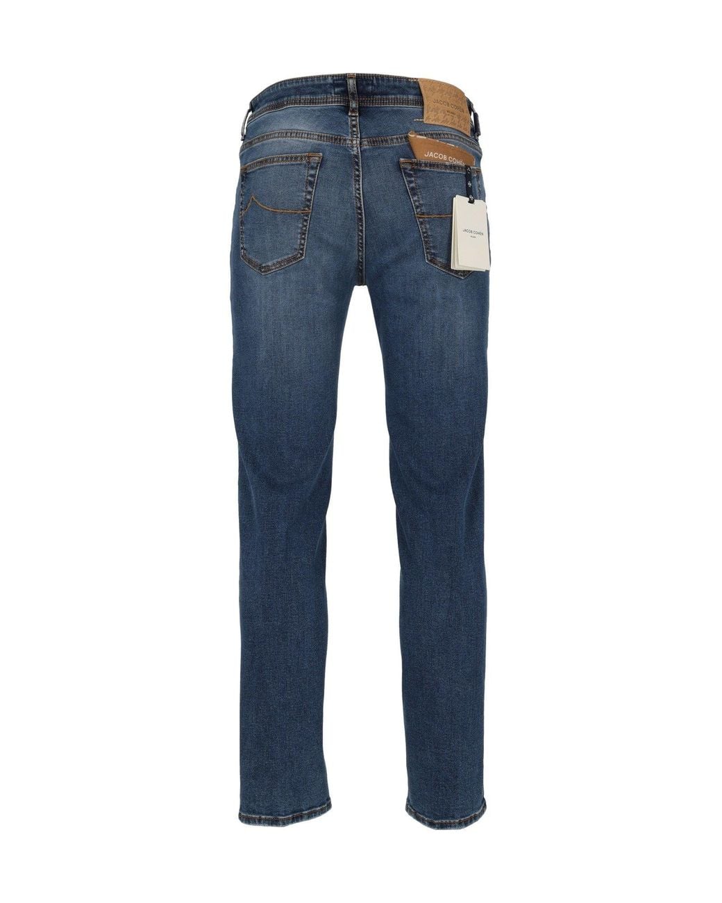 Jacob Cohen Blue Cropped Slim Fit Jeans With Classic Five-Pocket Design for men