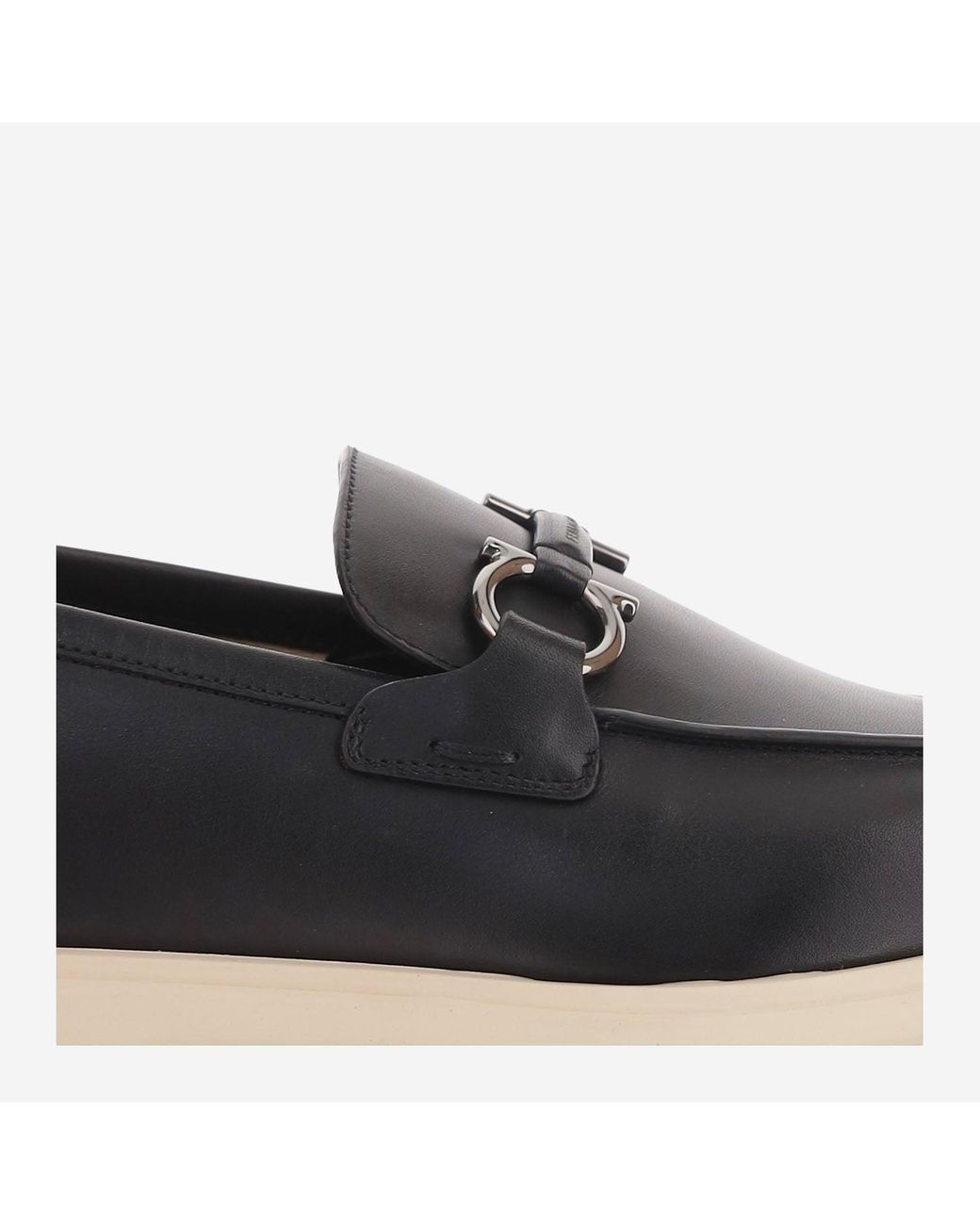 Ferragamo Black Leather Loafers