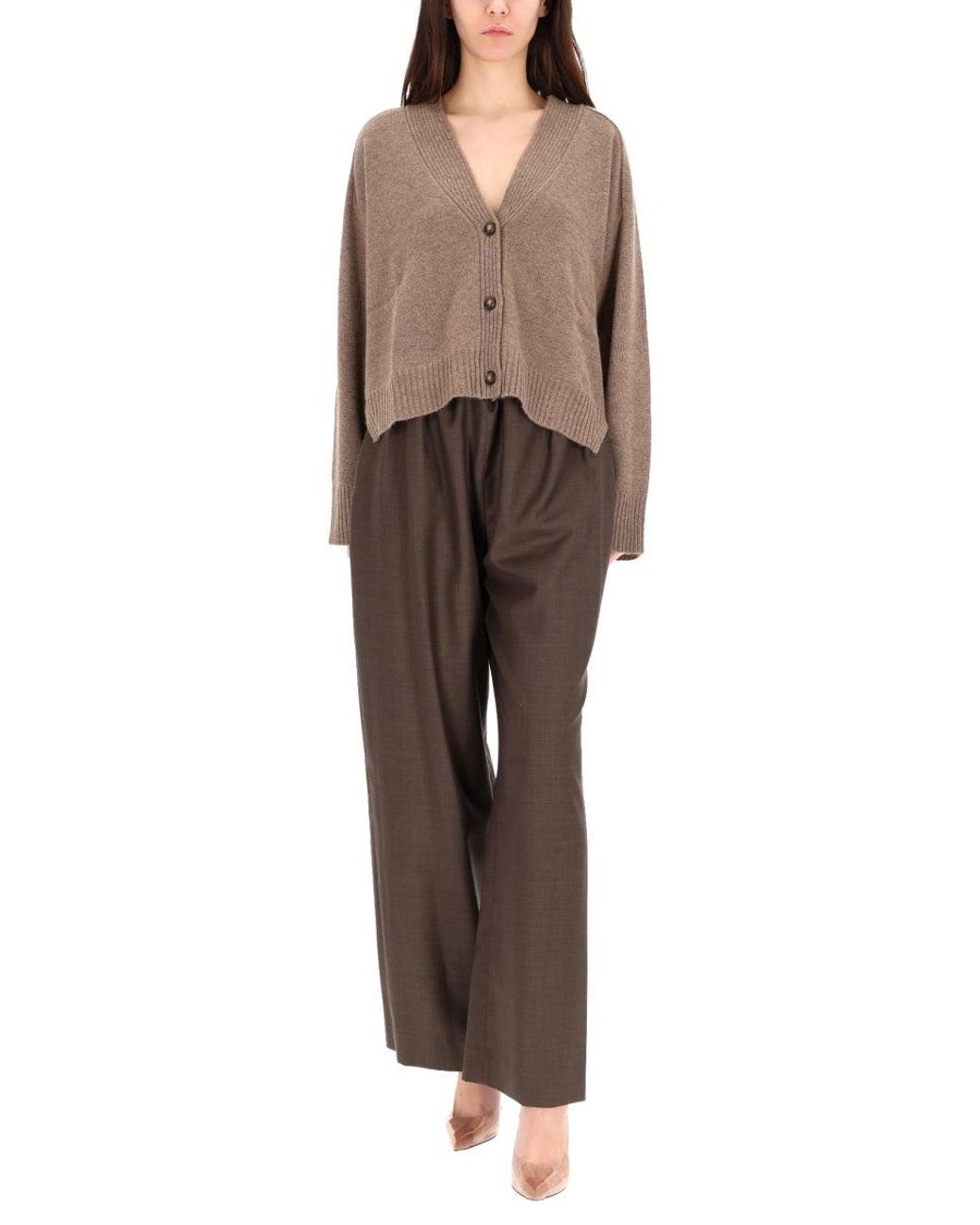 Loulou de Saison Brown Virgin Wool Trousers