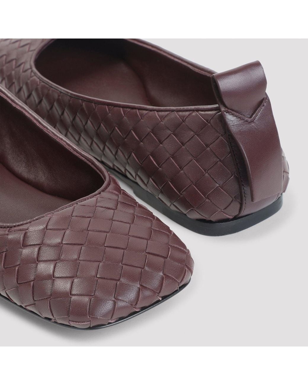 Bottega Veneta Brown Charlotte Intrecciato Ballerina
