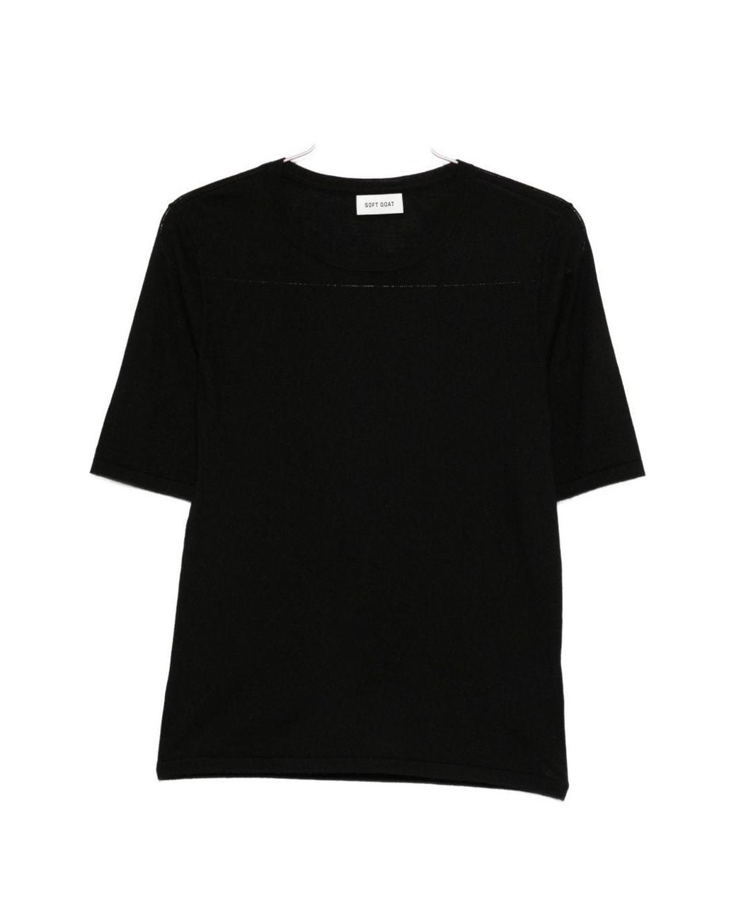 Soft Goat Black Short Sleeves Top