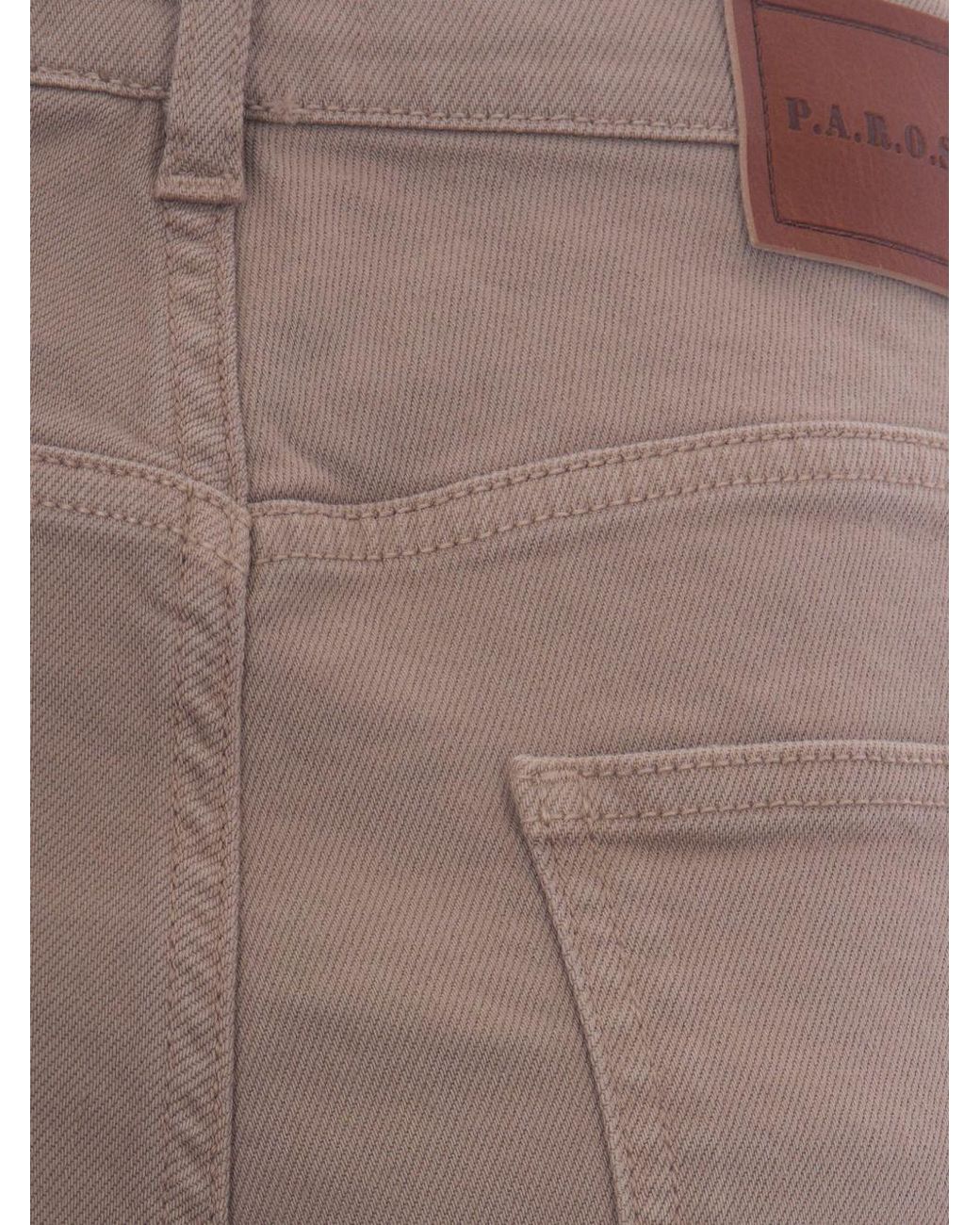 P.A.R.O.S.H. Brown Wide-Leg Denim Jeans