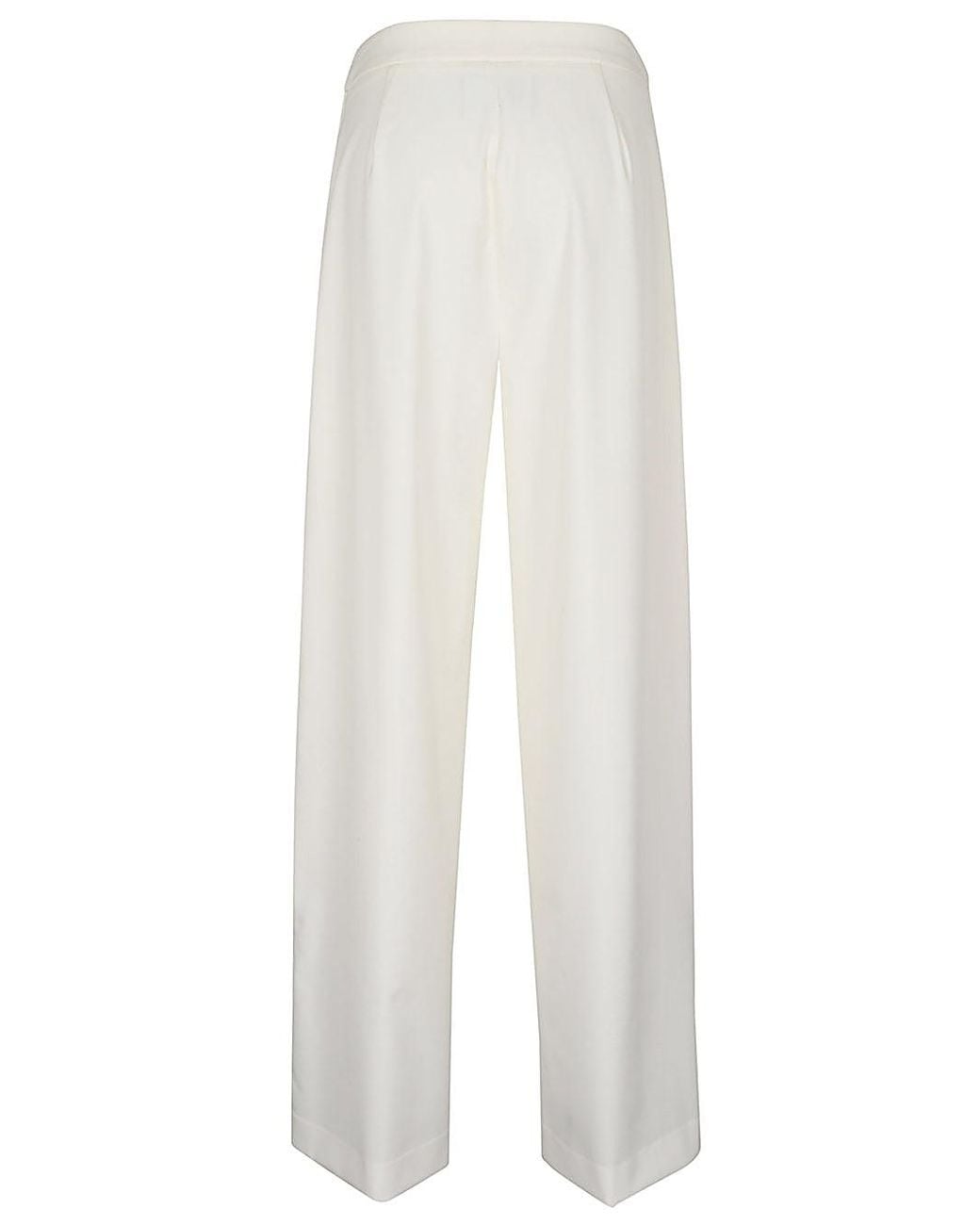Erika Cavallini Semi Couture White Wool Twill Amelia Trousers for men