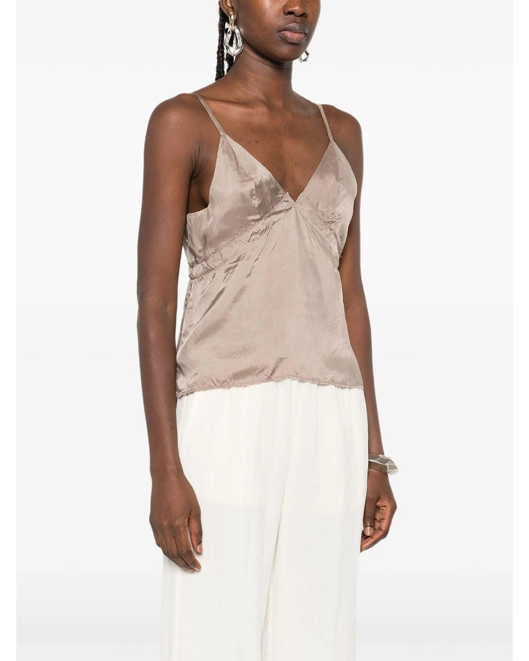 FEDERICO CINA Gray Slip Top