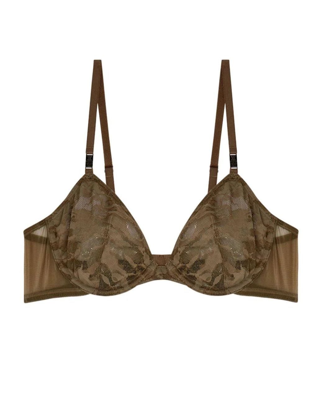 Diesel X Fenty By Rihanna Brown C-Camo-Lace-Plunge-Bra