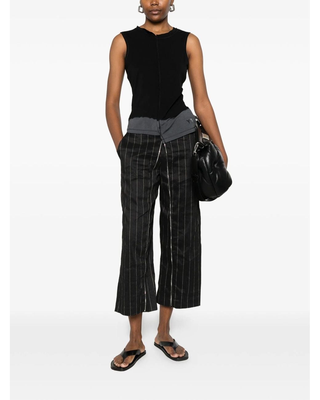 Y-3 Black Asymmetric Tank Top