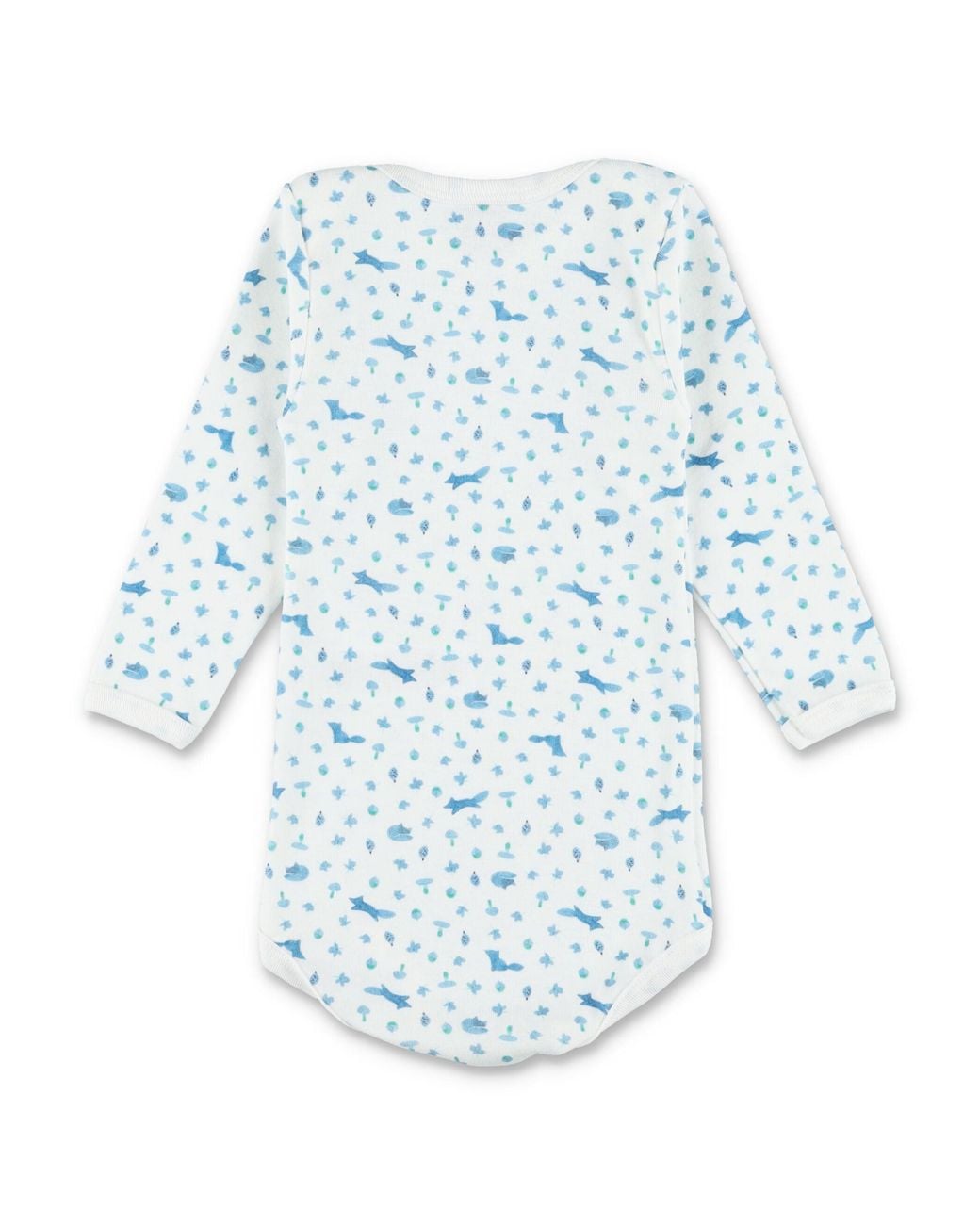 Petit Bateau Blue Boy Ribbed Cotton Long-Sleeve Bodysuit Set, Pack Of 3