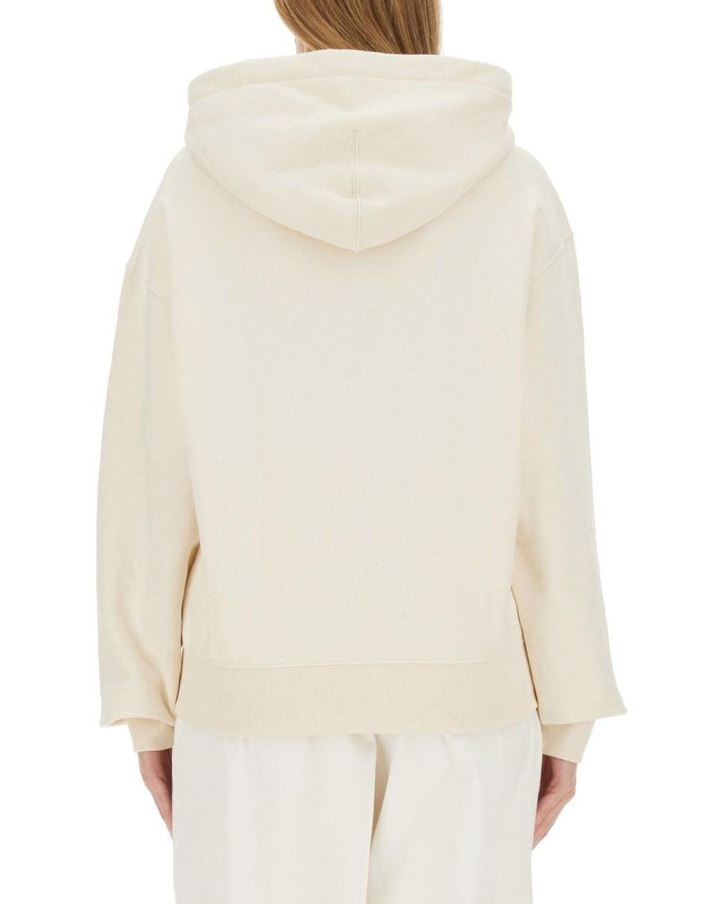 Jil Sander White Cotton Hoodie For