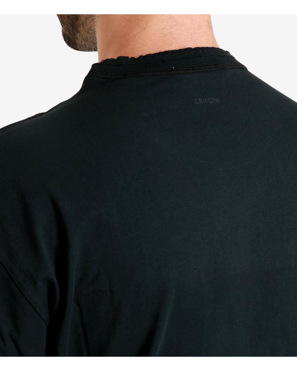 Grifoni Black T Shirts And Polos