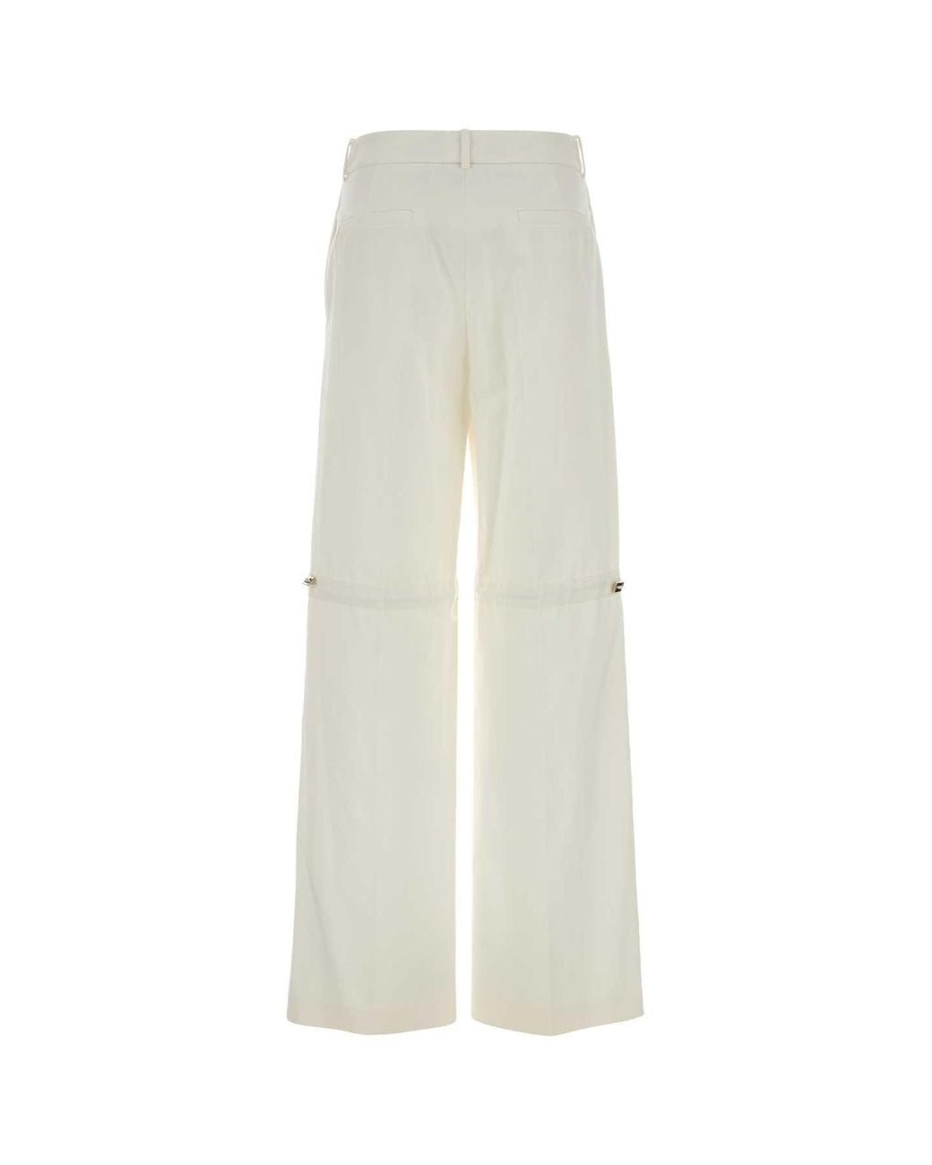 Fendi White Classic Flat Front Pants