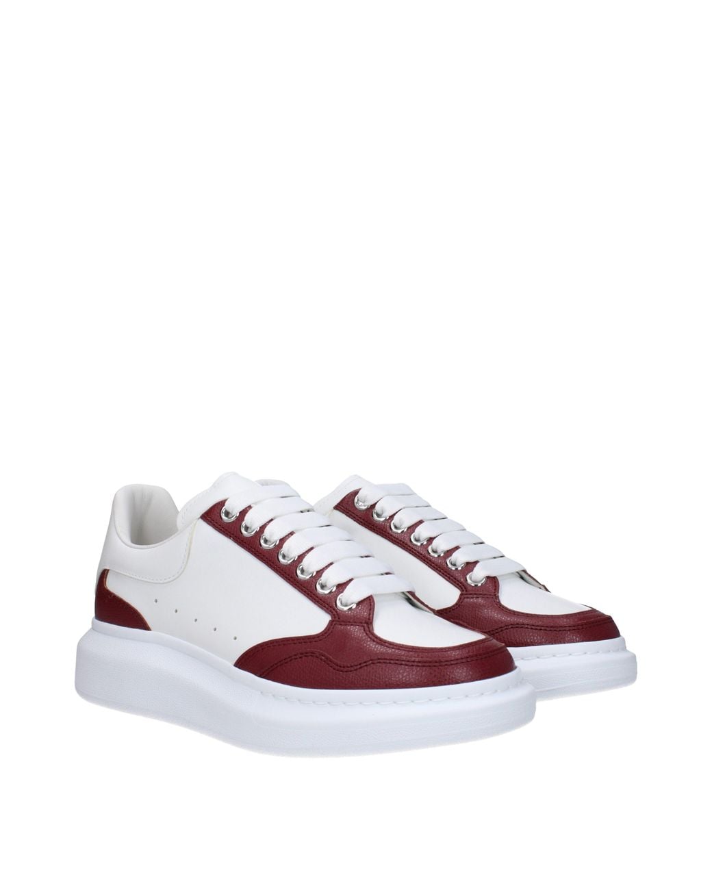 McQueen Multicolor Sneakers Uomo Pelle Bianco/Burgundy for men