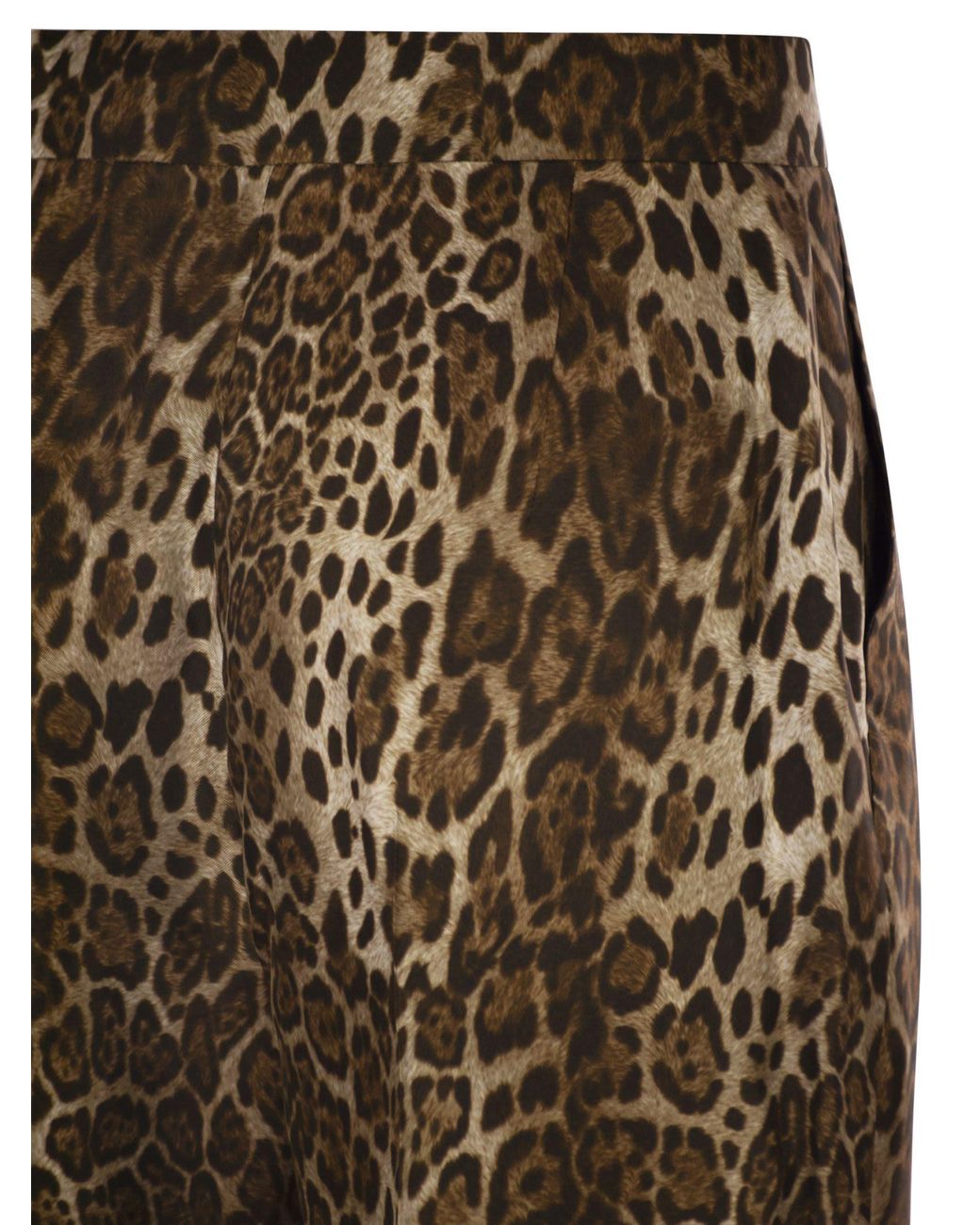 Max Mara Brown Maxmara Studio Mstromana – Silk Trousers With Animal Print