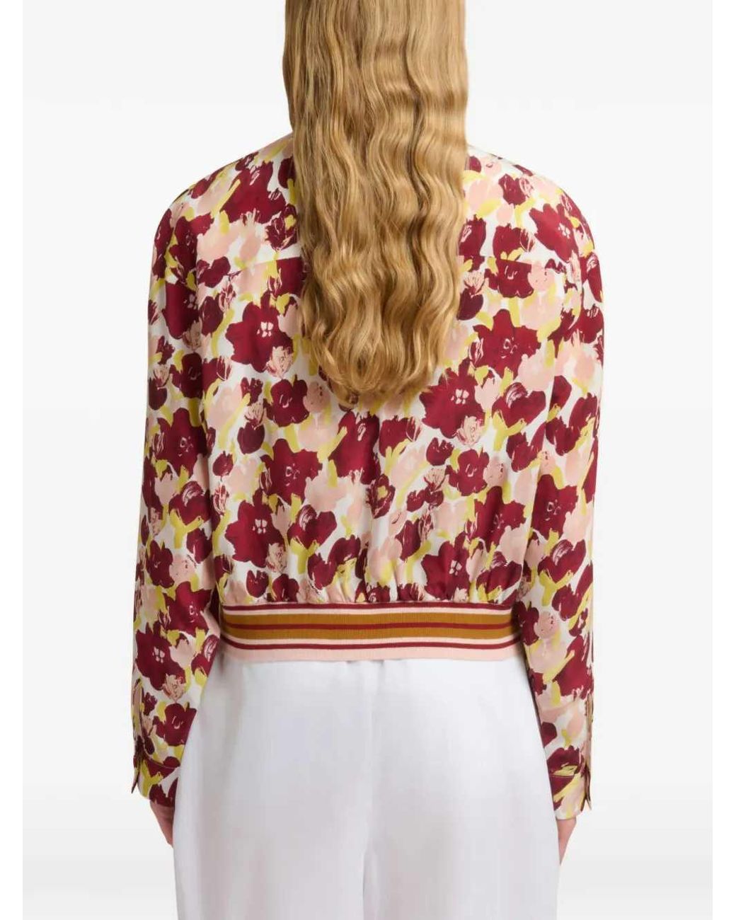 Marni Bloemen Gestreept Zijden Overhemd in het Red