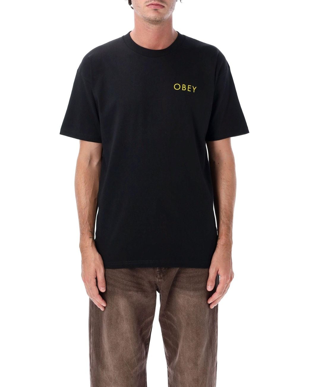 Obey Black T Shirts And Polos