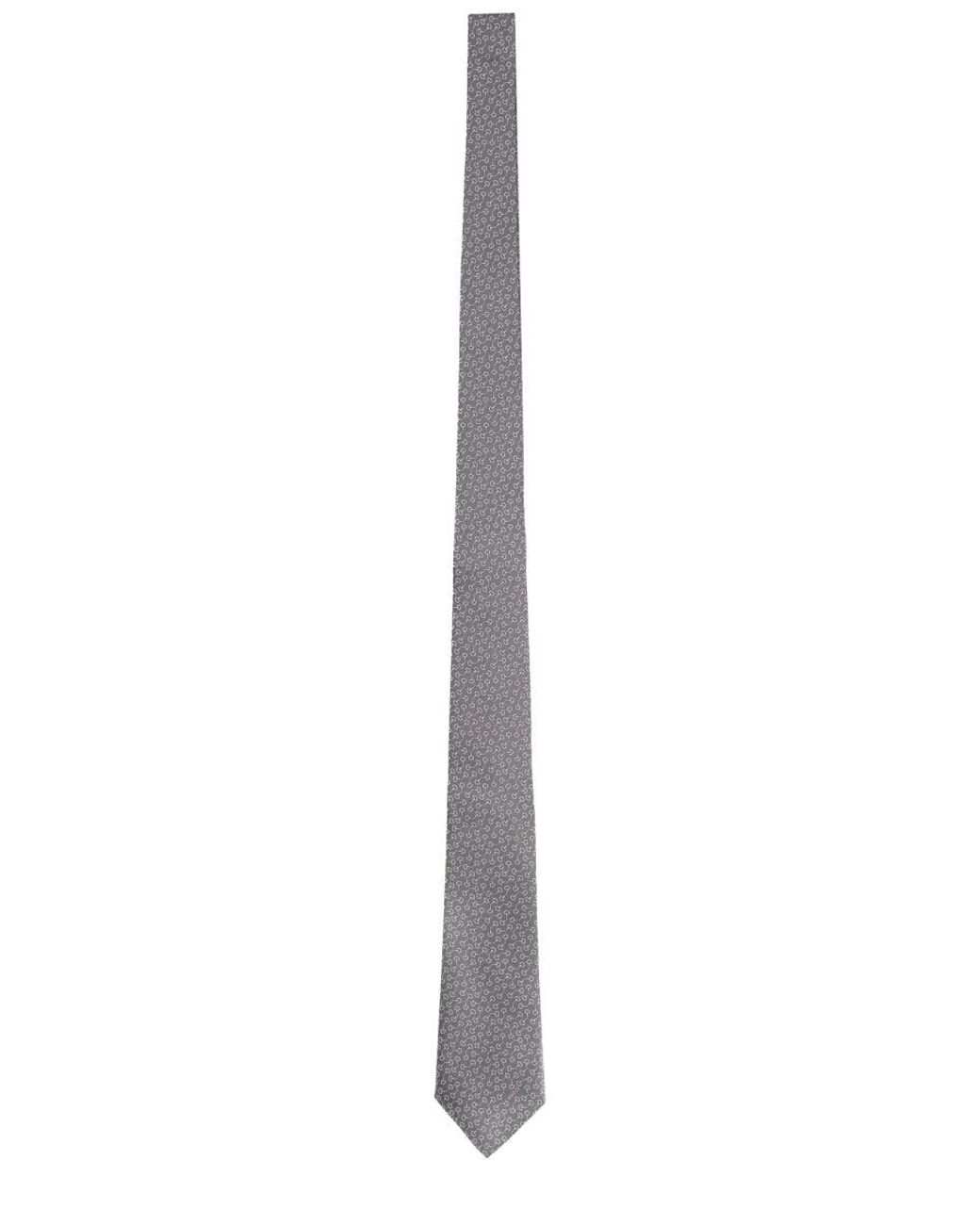 Gucci White Silk Tie With Clamps for men