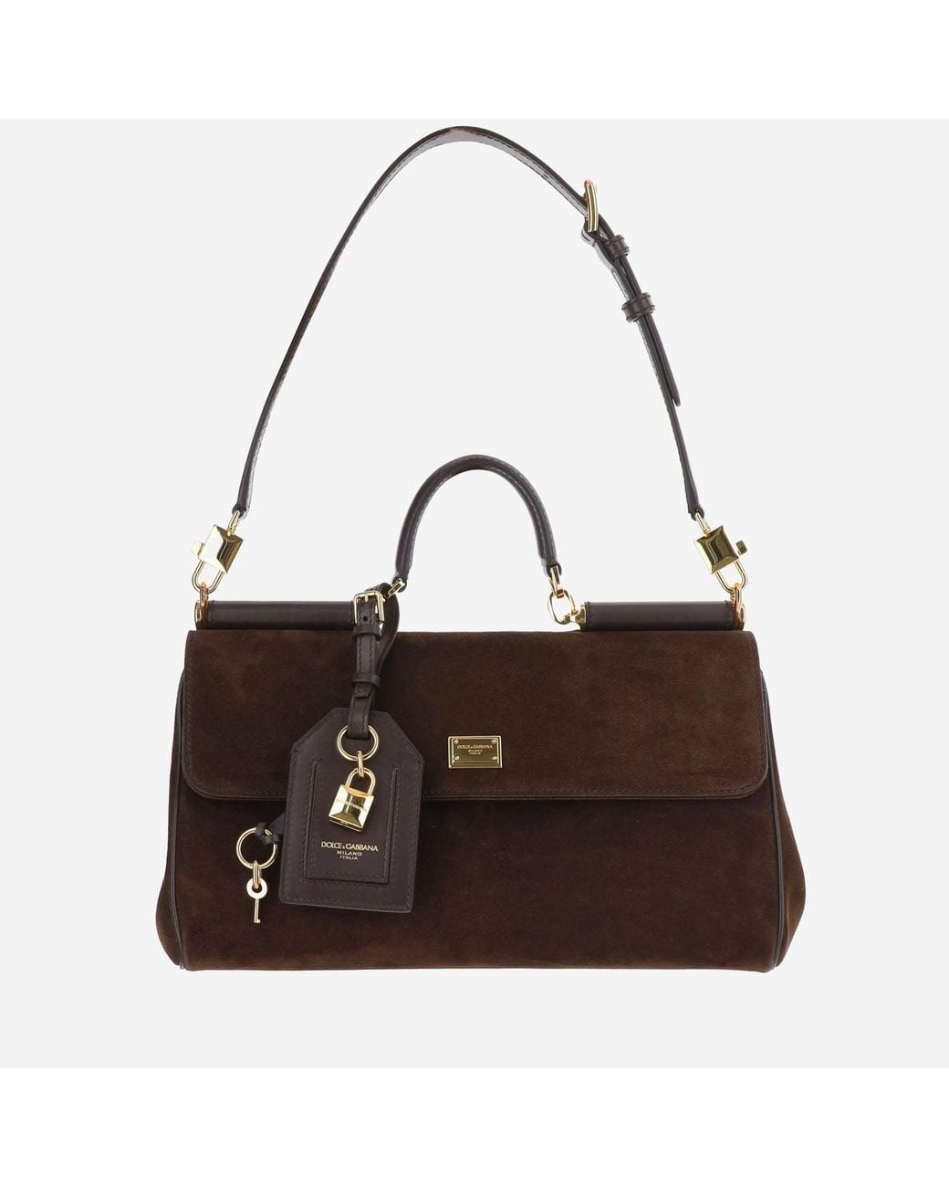 Dolce & Gabbana Brown My Sicily Medium Suede Handbag