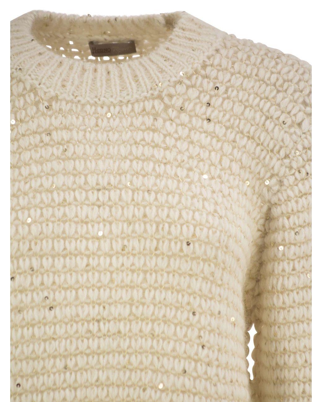 Herno Natural Alpaca-Blend Jumper With Sequins