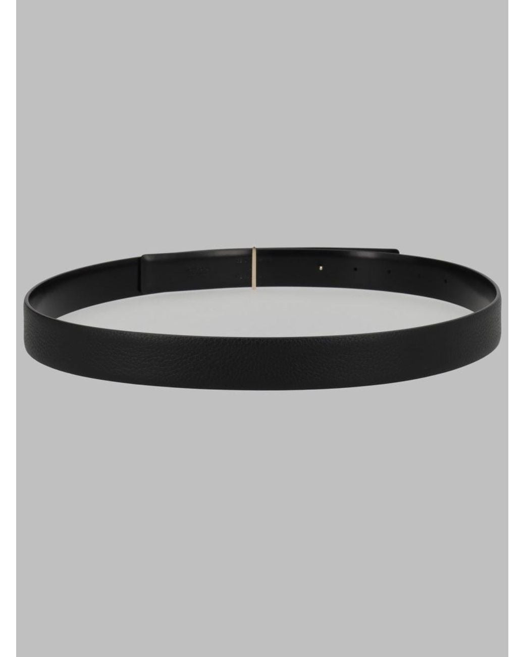 Tom Ford Metallic Leather Belt With T Buckle