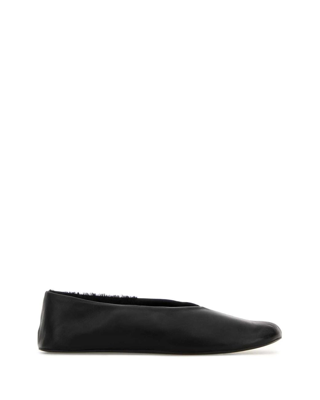 The Row Black Leather Stella Ballerinas