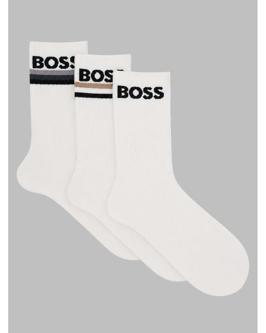 Boss Multicolor Striped Crew Socks 3-Pack for men