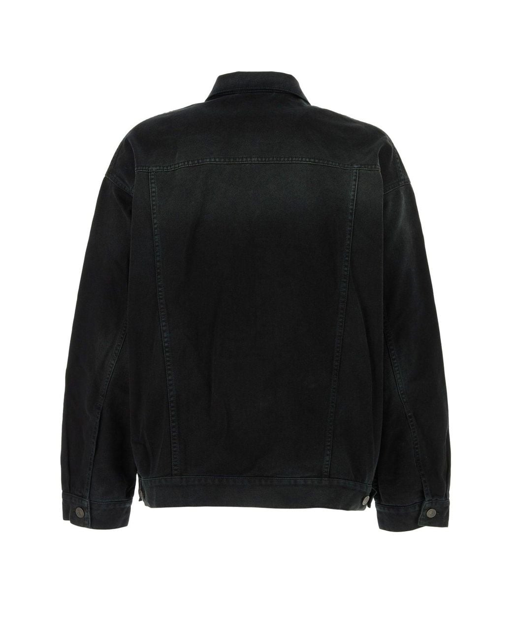 Balenciaga Black Denim Jacket With Size Stickers for men