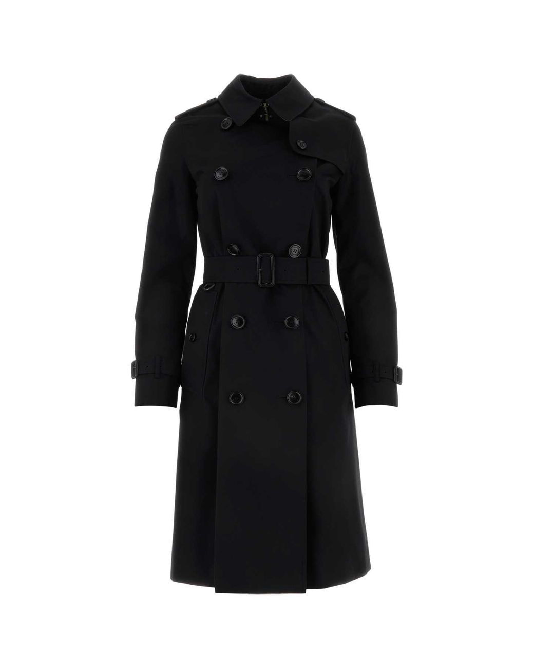 Burberry Black Heritage Kensington Long Trench Coat