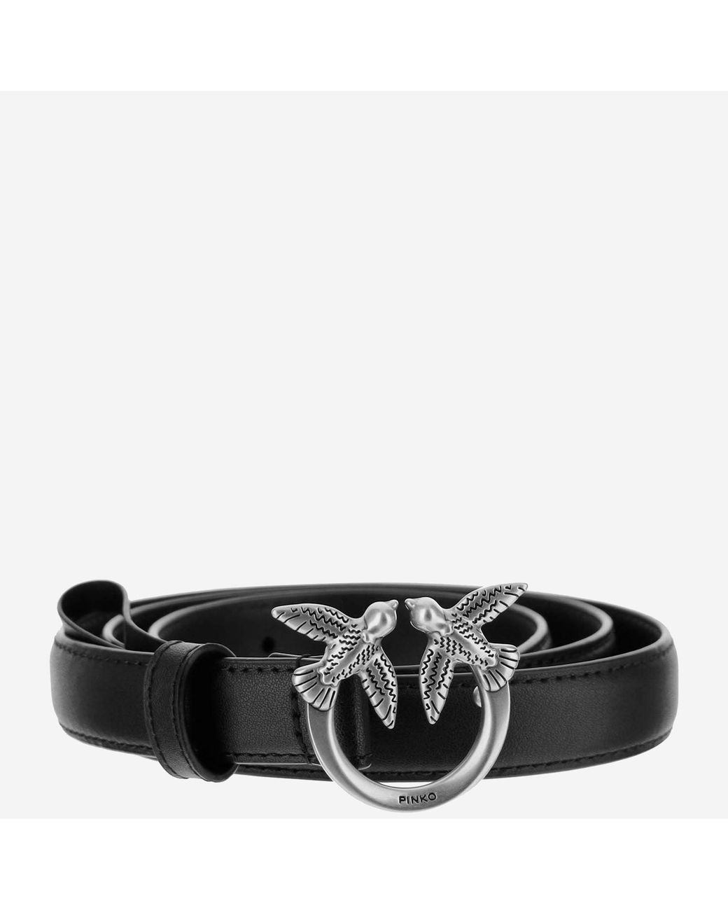 Pinko Black Love Berry Leather Belt