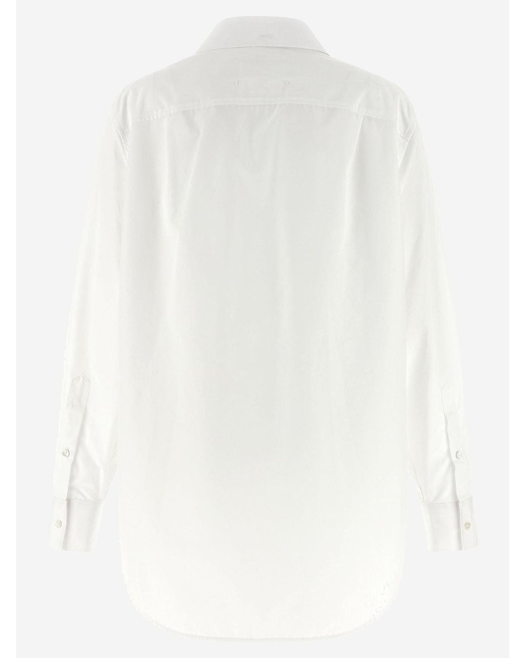 Maison Margiela White Cotton Shirt With Tucked