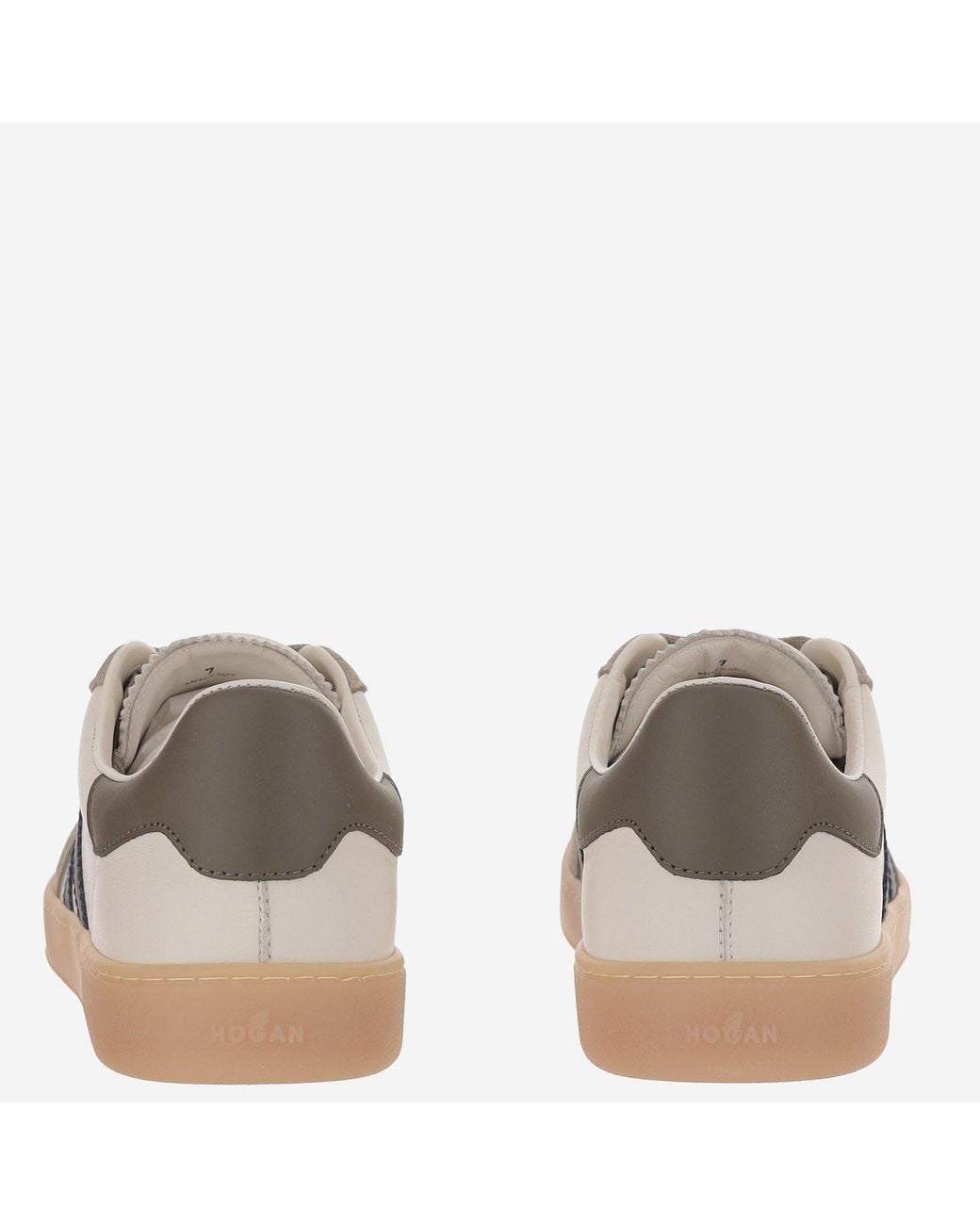 Hogan Gray Low-Top Leather Sneakers With Suede Inserts And Memory Foam Insole for men