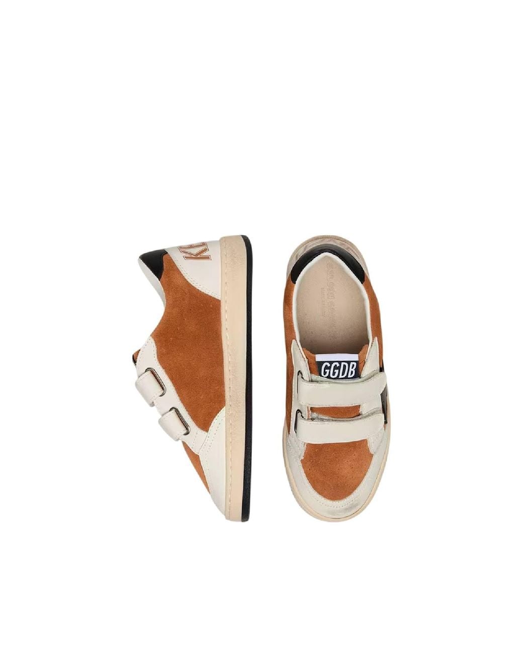 Golden Goose Deluxe Brand White Sneakers Ball Star Strap Suede And Leather Upper Leather Star Toe Spur And Heel Rust//Cream
