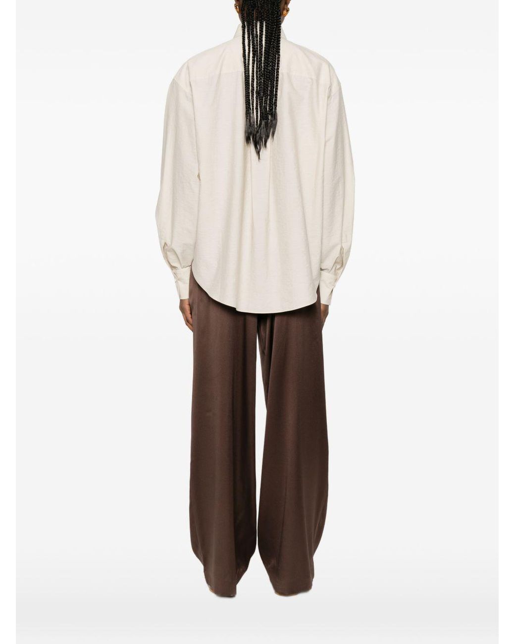 Brunello Cucinelli White Embroidered Cotton Shirt