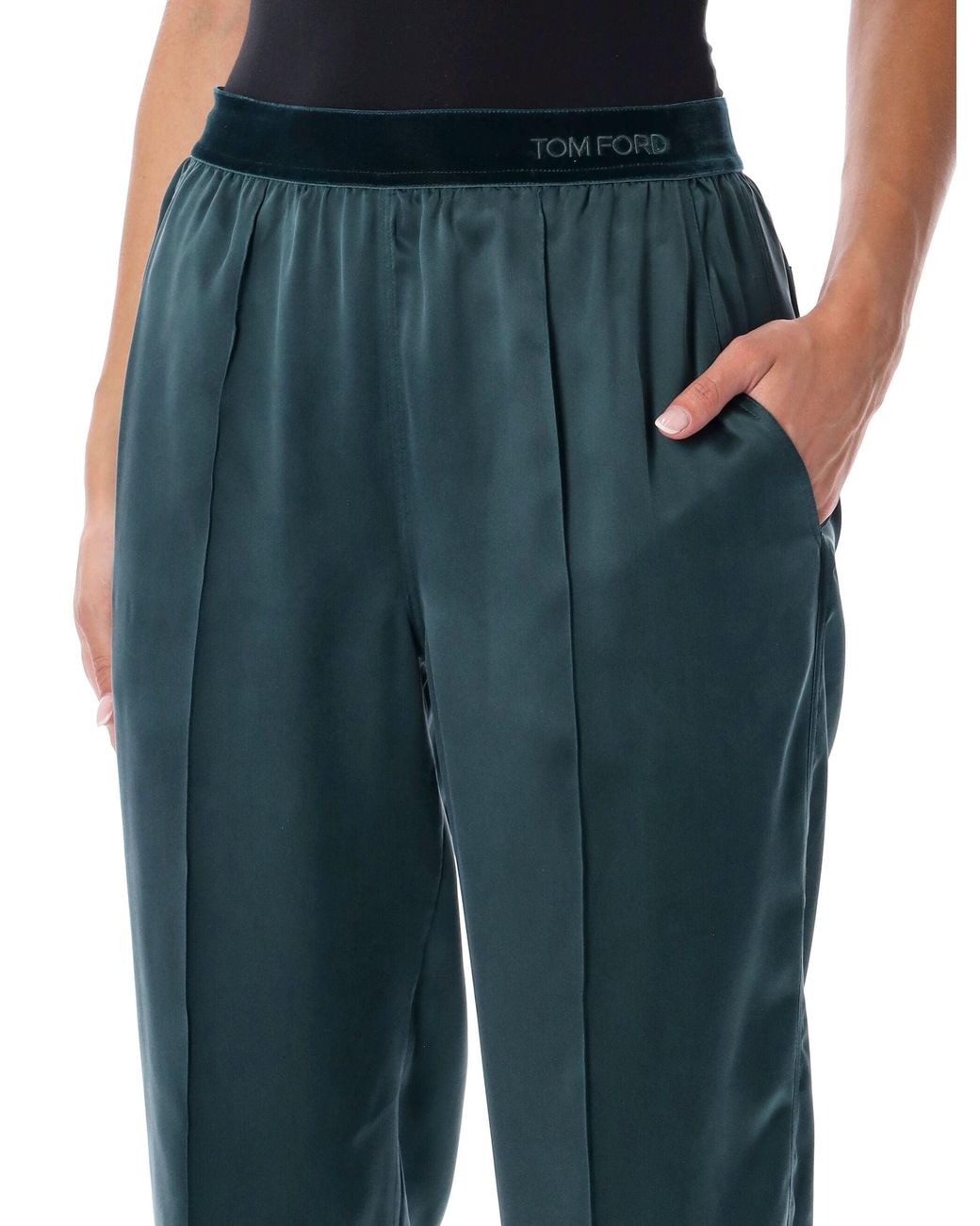 Tom Ford Blue Silk Satin Pajama Pants
