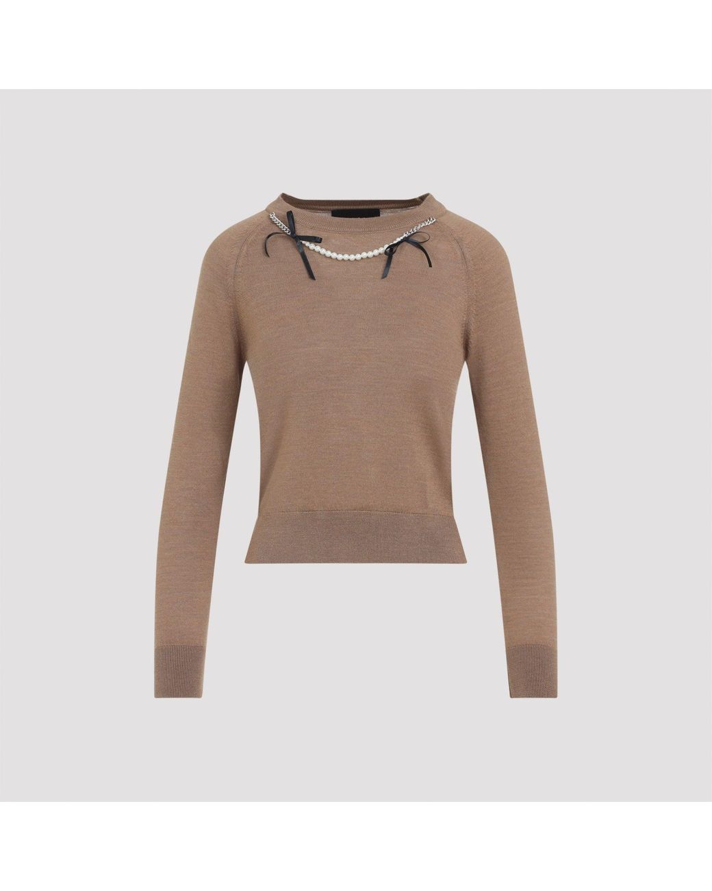 Simone Rocha Brown Classic Long Sleeve Jumper W/ Emb