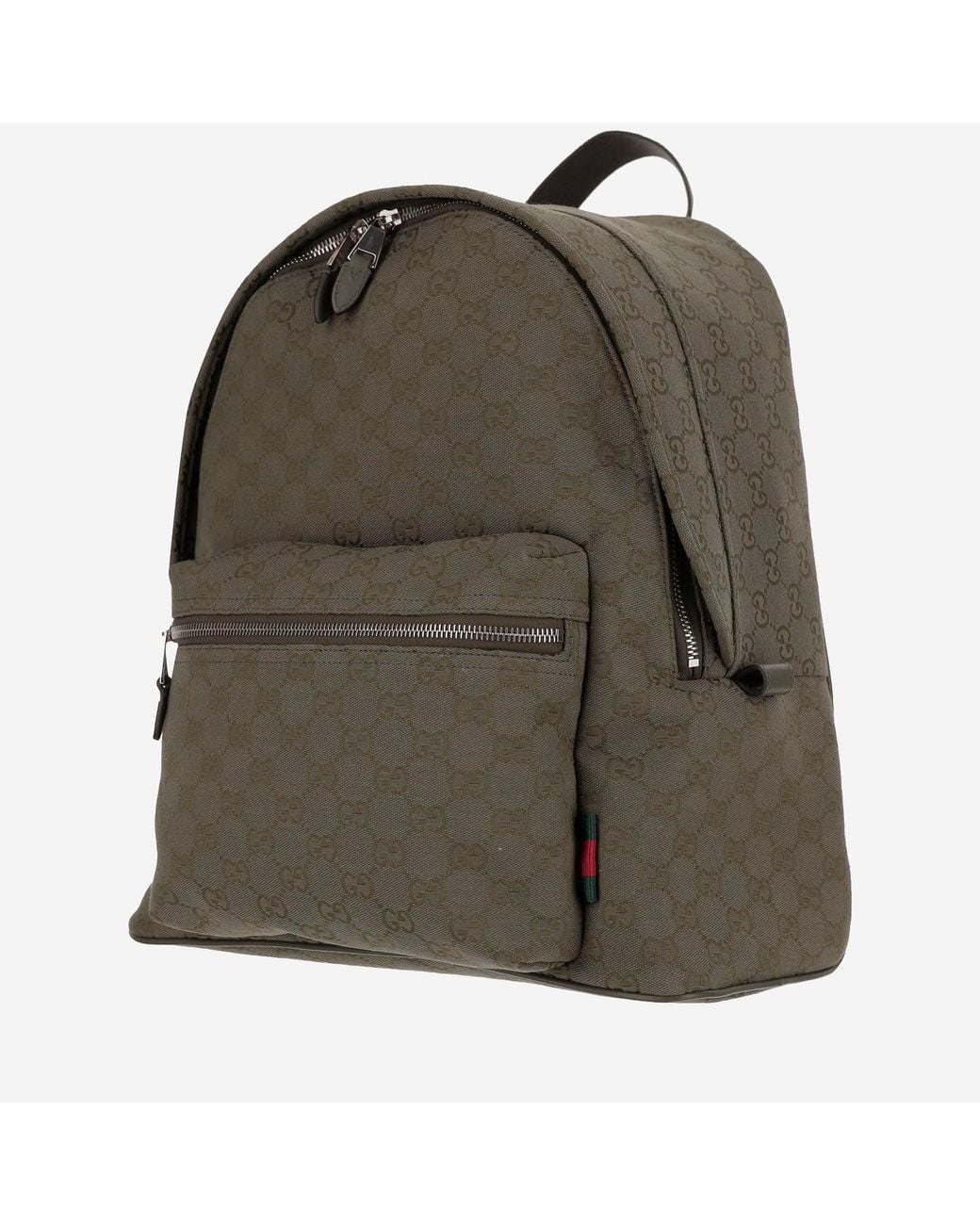 Gucci Green Gg Fabric Backpack