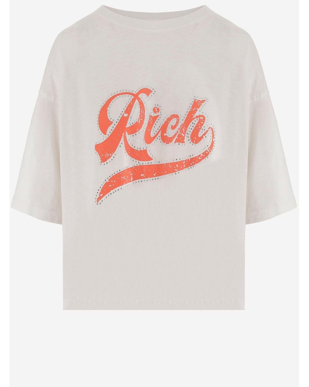 ONE TEE White Cotton T Shirt With Logo Print