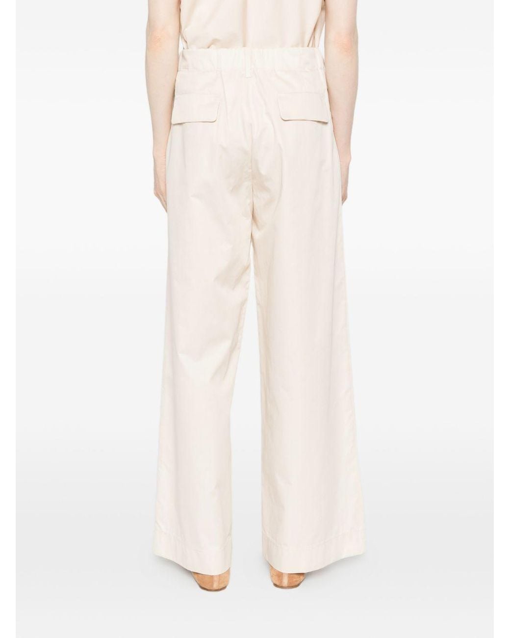 Susanne Bommer White Cotton Wide-Leg Trousers