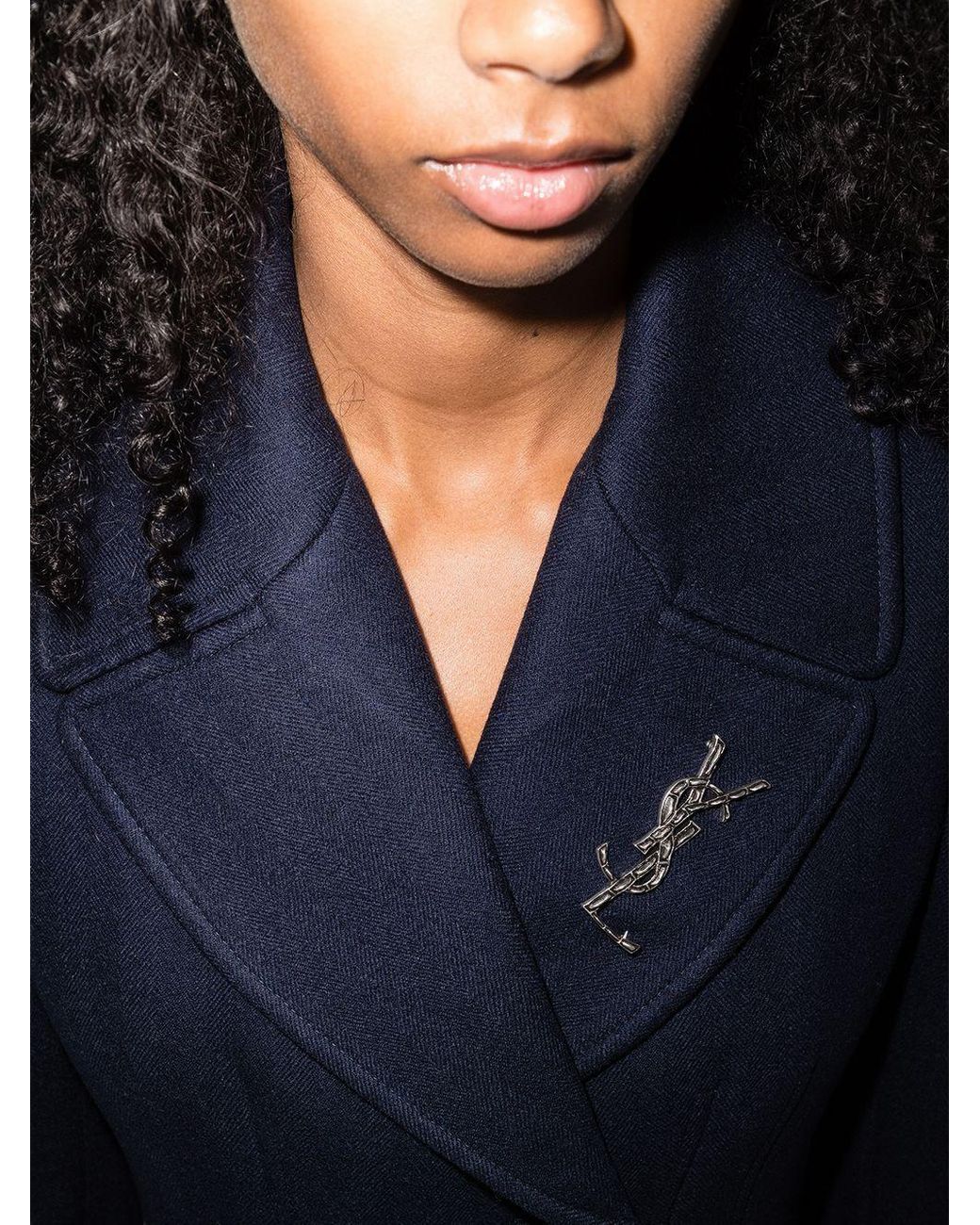 Saint Laurent White Cassandre Brooch